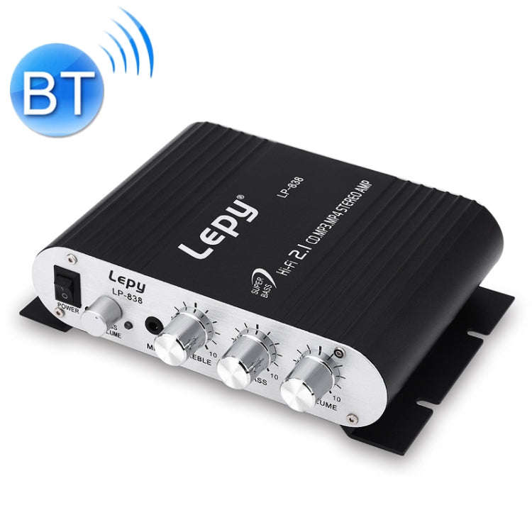 Car 2.1CH HIFI Subwoofer Amplifier Audio, Support MP3(Black)