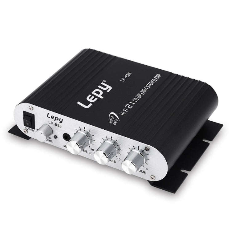 Car 2.1CH HIFI Subwoofer Amplifier Audio, Support MP3(Black)
