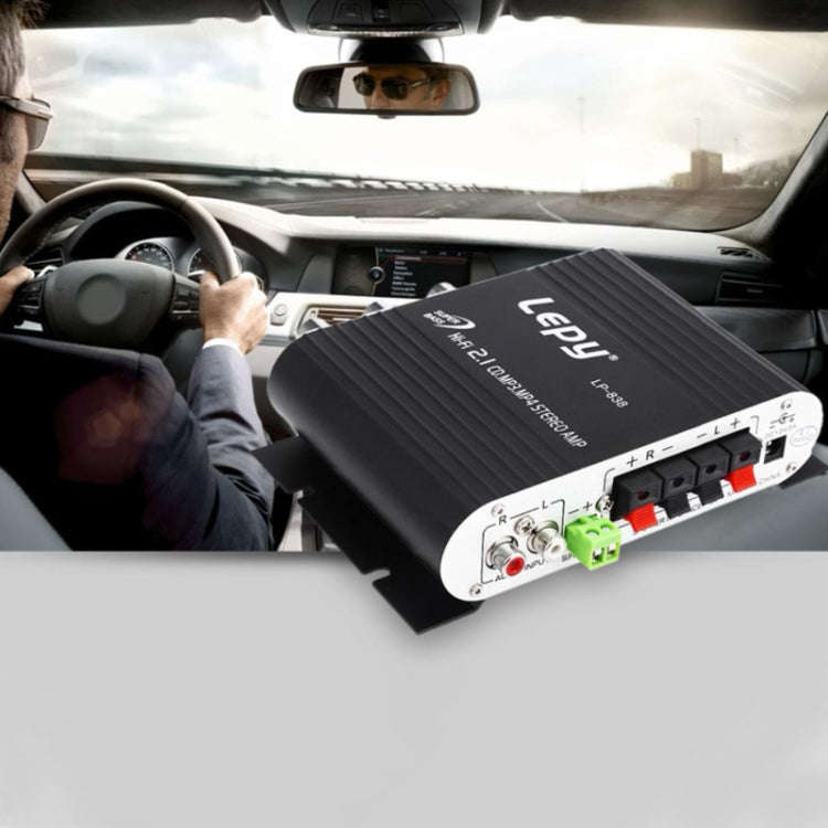 Car 2.1CH HIFI Subwoofer Amplifier Audio, Support MP3(Black)