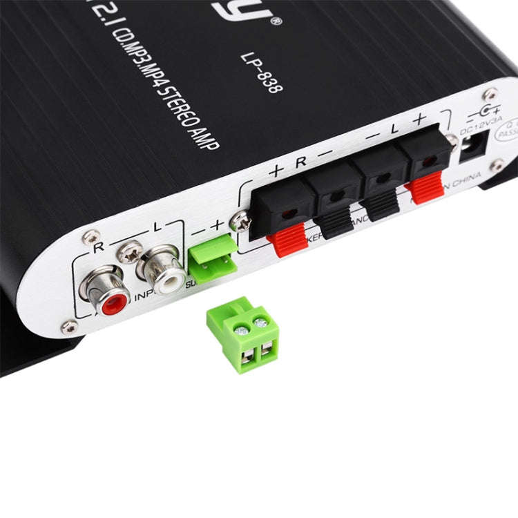 Car 2.1CH HIFI Subwoofer Amplifier Audio, Support MP3(Black)