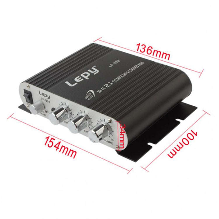 Car 2.1CH HIFI Subwoofer Amplifier Audio, Support MP3(Black)