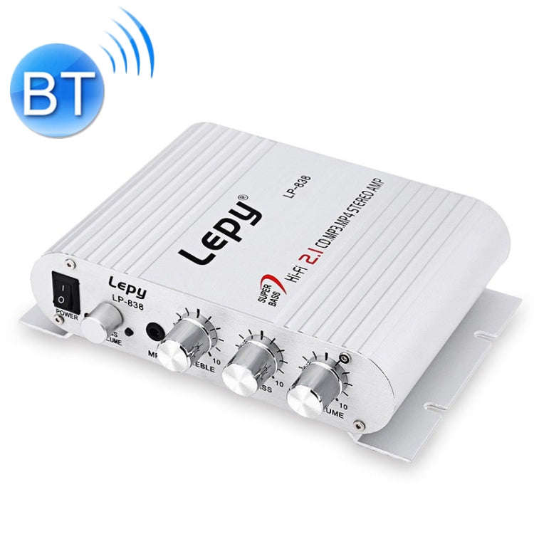 Car 2.1CH HIFI Subwoofer Amplifier Audio, Support MP3(Silver)