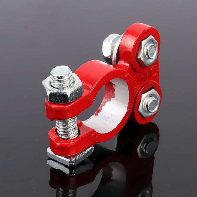 2 PCS Positive and Negative Car U Shape Metal Battery Connectors Terminals Clamps Clips, L Size, ...