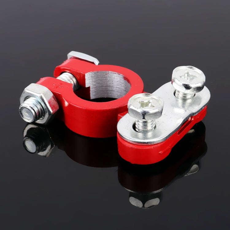 2 PCS Positive and Negative Car U Shape Metal Battery Connectors Terminals Clamps Clips, L Size, ...