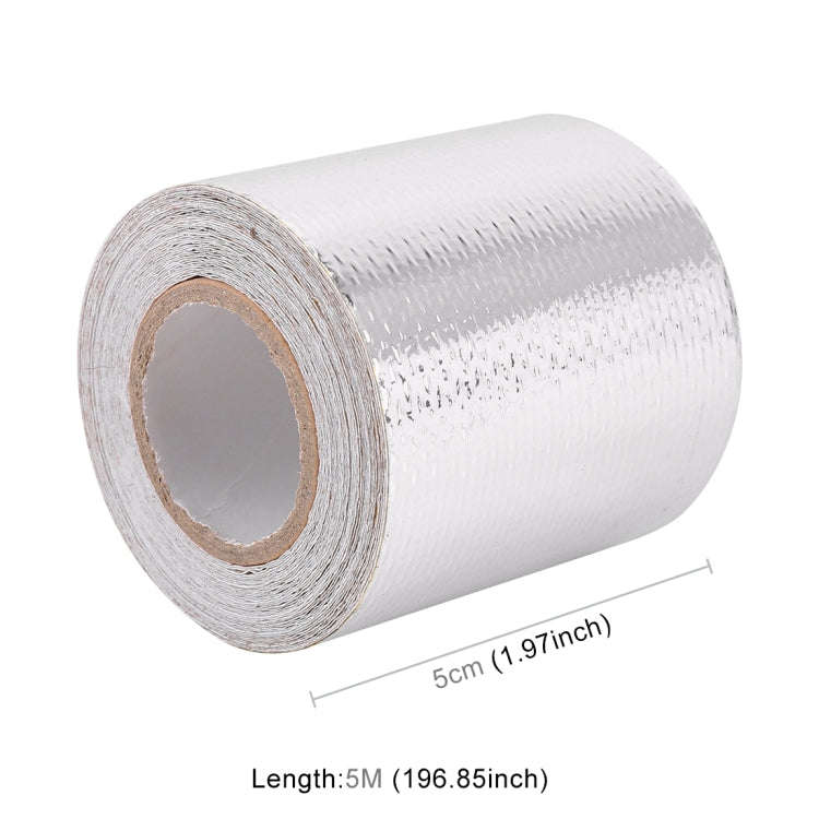 5m Exhaust Wrap Auto Motor Exhaust Heat Shield Aluminum Foil Paper Heat Resistant Wrap (Silver)