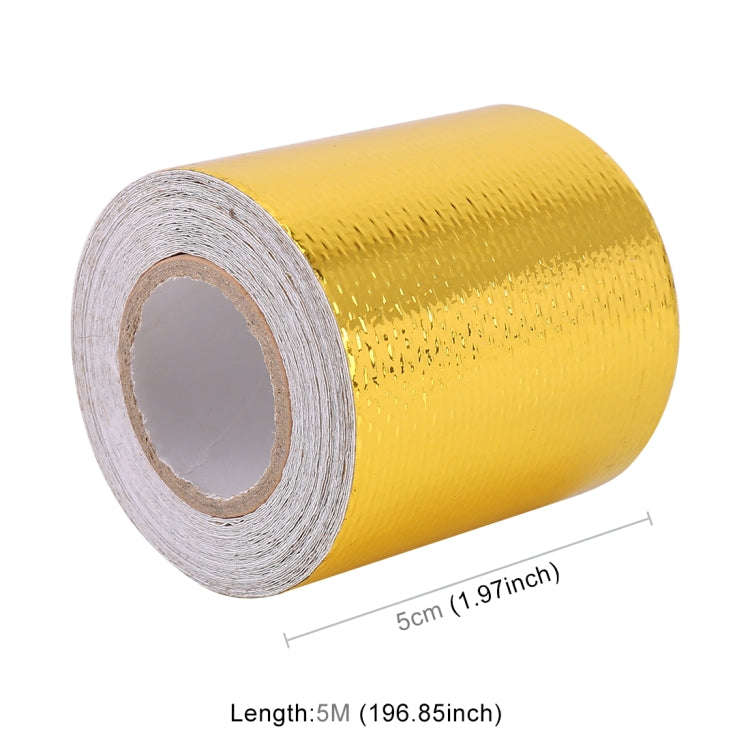 5m Exhaust Wrap Auto Motor Exhaust Heat Shield Aluminum Foil Paper Heat Resistant Wrap(Gold)