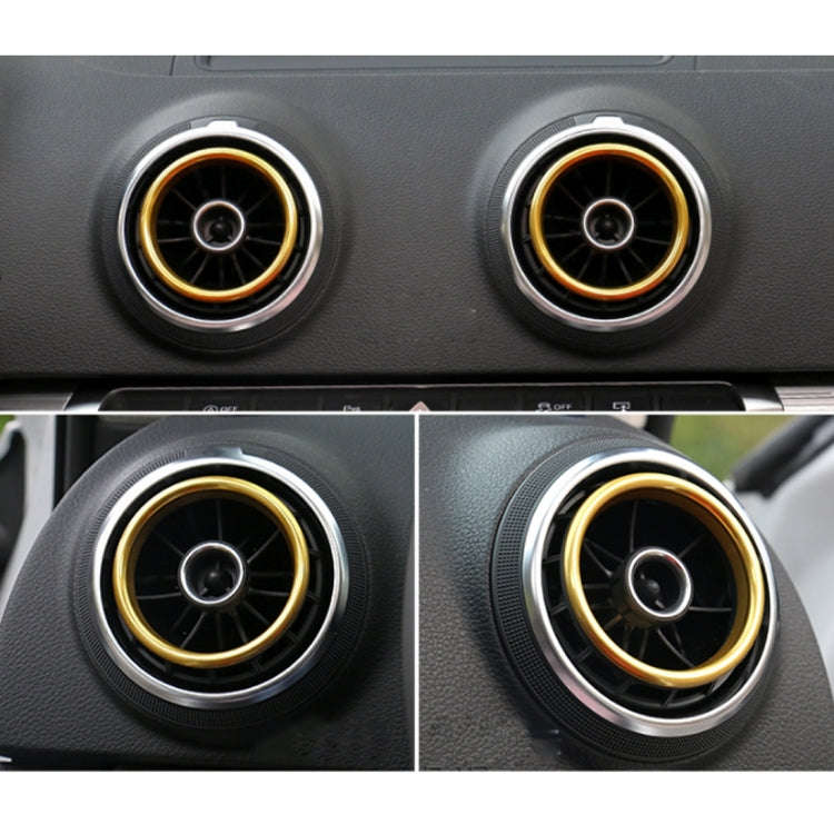 4 PCS Car Outlet Decorative Rings Aluminum Alloy Air Outlet Chrome Trim Ring Car Dashboard  Air V...