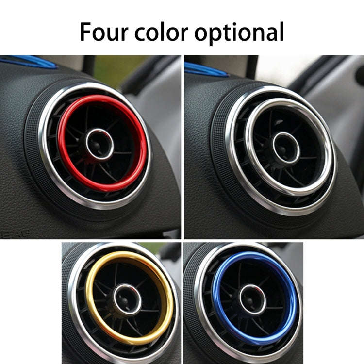 4 PCS Car Outlet Decorative Rings Aluminum Alloy Air Outlet Chrome Trim Ring Car Dashboard  Air V...