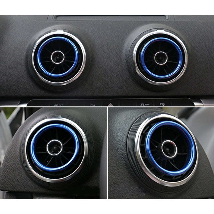 4 PCS Car Outlet Decorative Rings Aluminum Alloy Air Outlet Chrome Trim Ring Car Dashboard  Air V...