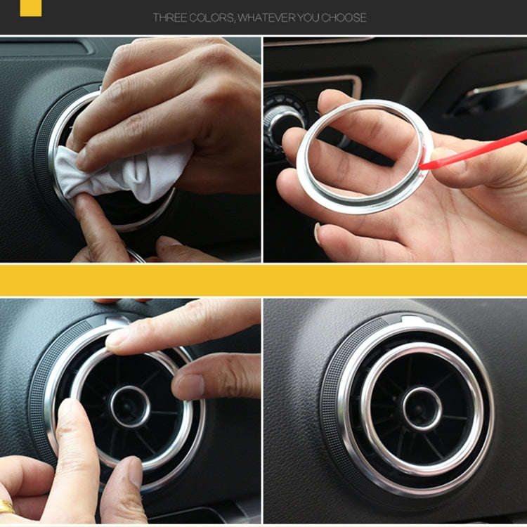 4 PCS Car Outlet Decorative Rings Aluminum Alloy Air Outlet Chrome Trim Ring Car Dashboard  Air V...