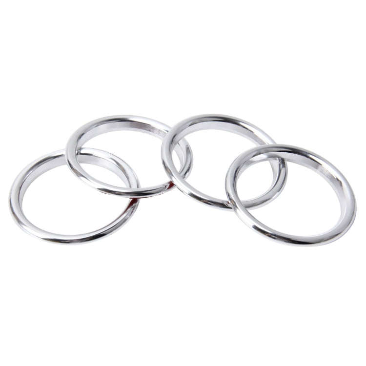 4 PCS Car Outlet Decorative Rings Aluminum Alloy Air Outlet Chrome Trim Ring Car Dashboard  Air V...