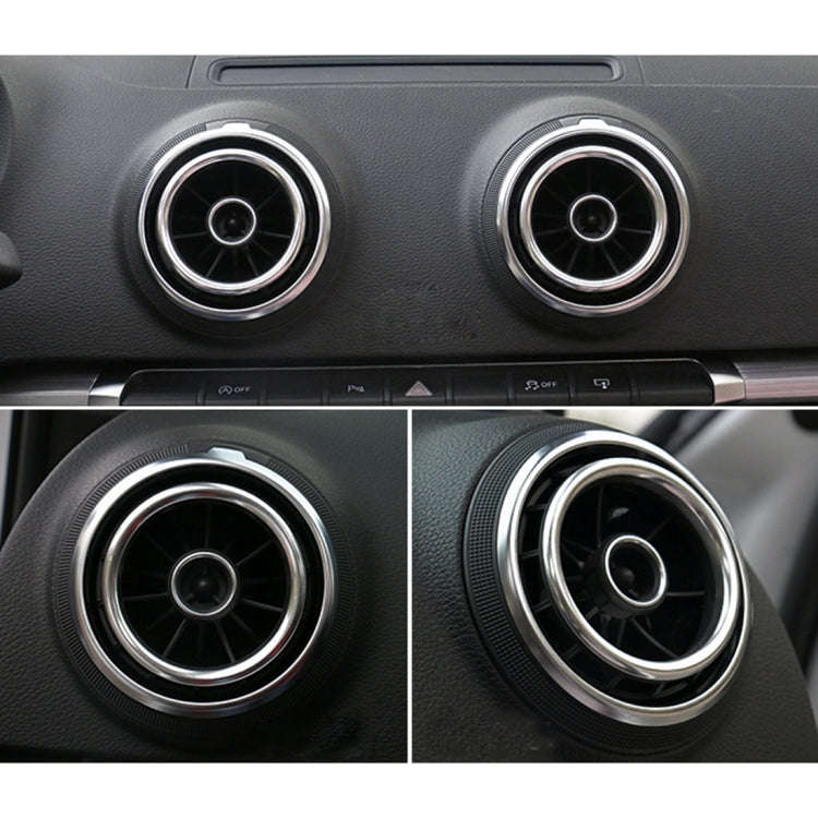 4 PCS Car Outlet Decorative Rings Aluminum Alloy Air Outlet Chrome Trim Ring Car Dashboard  Air V...