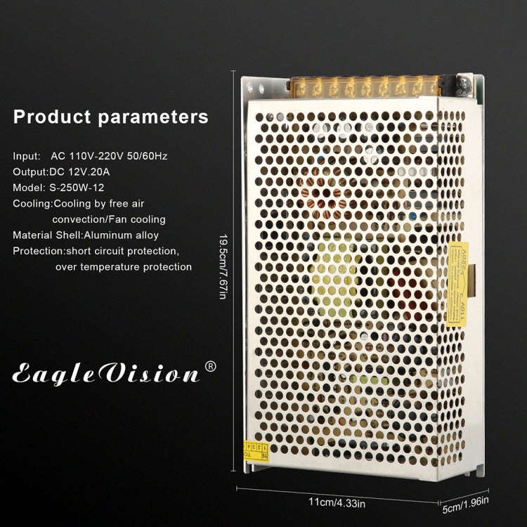 AC 110 / 220V to DC 12V 20A 240W Power Adapter AC-DC Converter Step Down Module Voltage Transform...