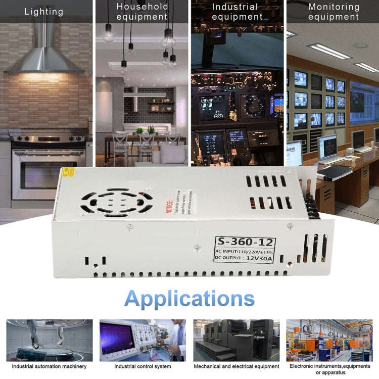AC 220V to DC 12V 30A 360W Power Adapter AC-DC Converter Step Down Module Voltage Transformer Swi...