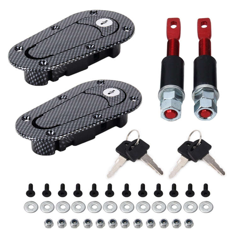 A Pair Car Carbon Fiber Cover Lock Modified Hood Lock General Racing Car Cover Lock(Carbon Black)