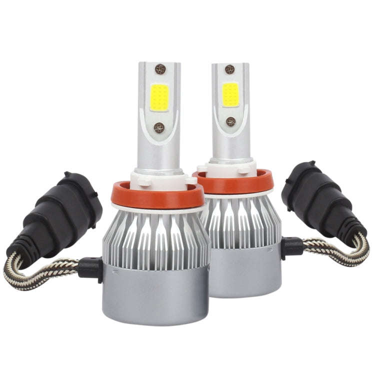 2 PCS H8/H9/H11 18W 1800 LM 3000K IP68 Casnbus Constant Current Car LED Headlight with 2 COB Lamp...