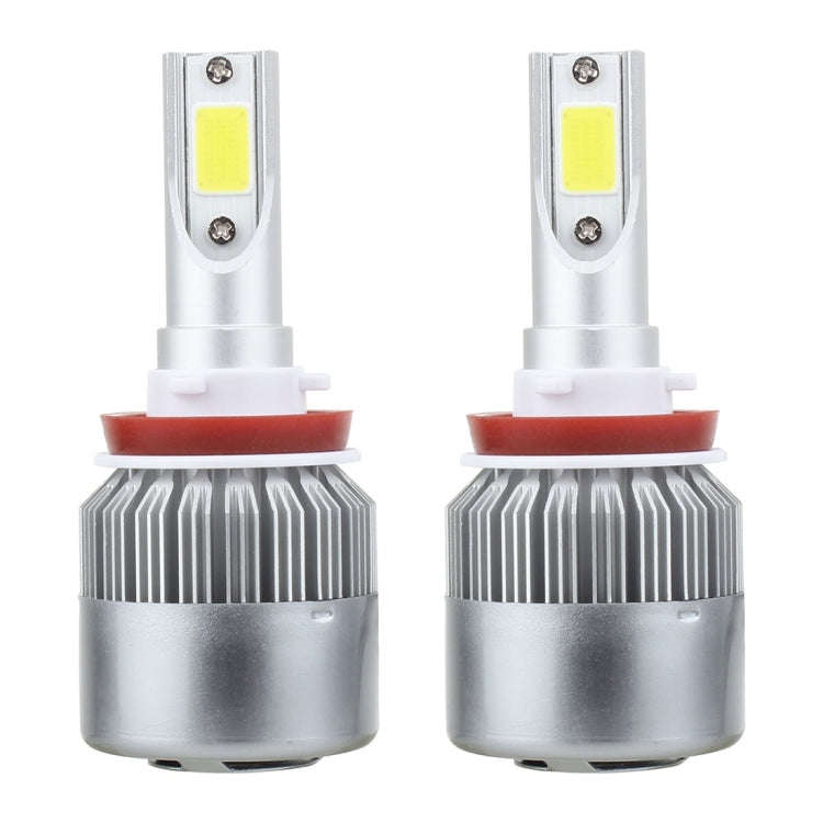 2 PCS H8/H9/H11 18W 1800 LM 6000K IP68 Casnbus Constant Current Car LED Headlight with 2 COB Lamp...