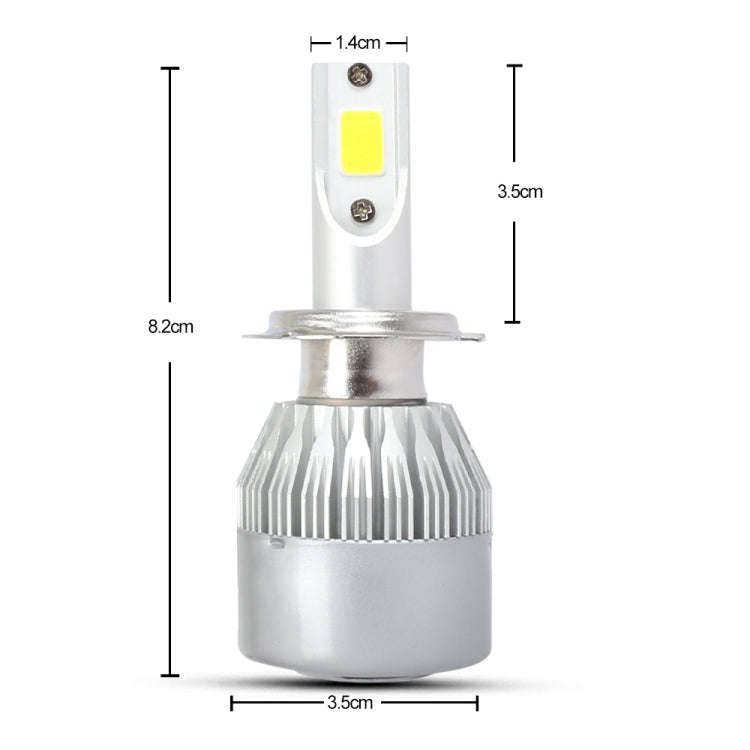 2 PCS H7 18W 1800 LM 3000K IP68 Casnbus Constant Current Car LED Headlight with 2 COB Lamps, DC 9...