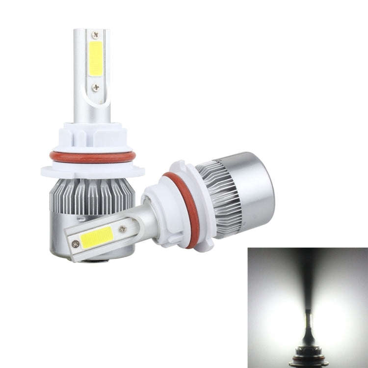 2 PCS 9007 18W 1800 LM 6000K IP68 Casnbus Constant Current Car LED Headlight with 2 COB Lamps, DC...