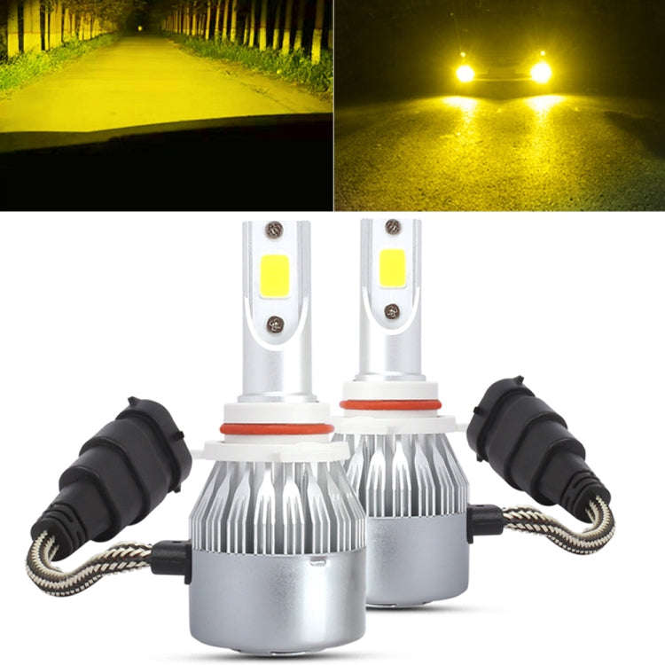 2 PCS 9005 18W 1800 LM 3000K IP68 Casnbus Constant Current Car LED Headlight with 2 COB Lamps, DC...