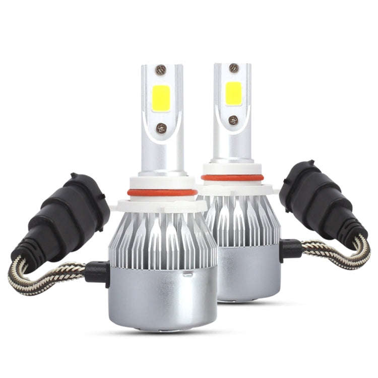2 PCS 9006 18W 1800 LM 3000K IP68 Casnbus Constant Current Car LED Headlight with 2 COB Lamps, DC...