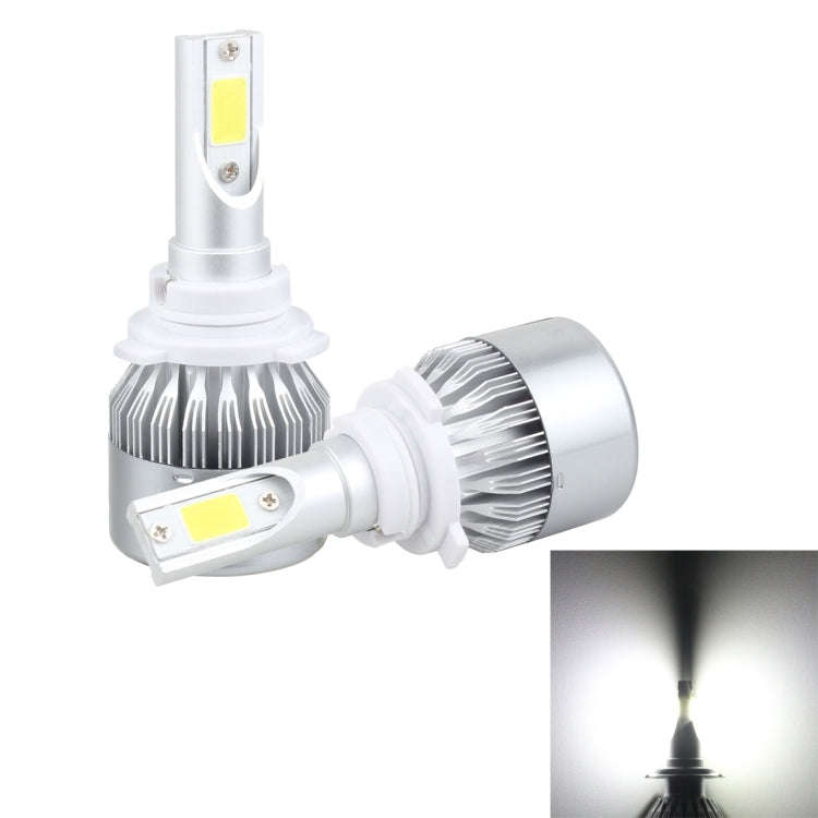 2 PCS 9006 18W 1800 LM 6000K IP68 Casnbus Constant Current Car LED Headlight with 2 COB Lamps, DC...