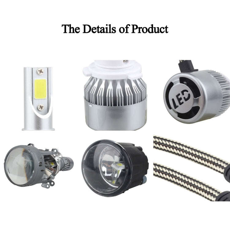 2 PCS 9006 18W 1800 LM 6000K IP68 Casnbus Constant Current Car LED Headlight with 2 COB Lamps, DC...