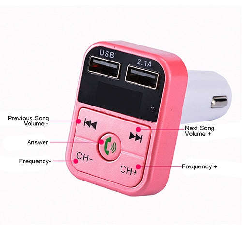 B2 Dual USB Charging Bluetooth FM Transmitter MP3 Music Player Car Kit, Support Hands-Free Call  ...