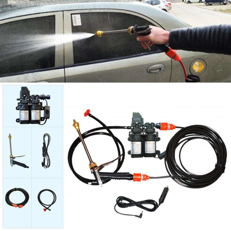 DC 12V Portable Double Pump High Pressure Outdoor Car Cigarette Lighter Washing Machine Vehicle W...