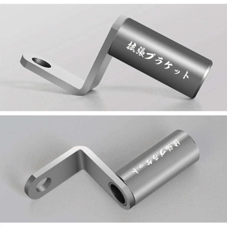 Motorcycle Rear View Mirror Aluminum Alloy Bracket(Silver Grey)