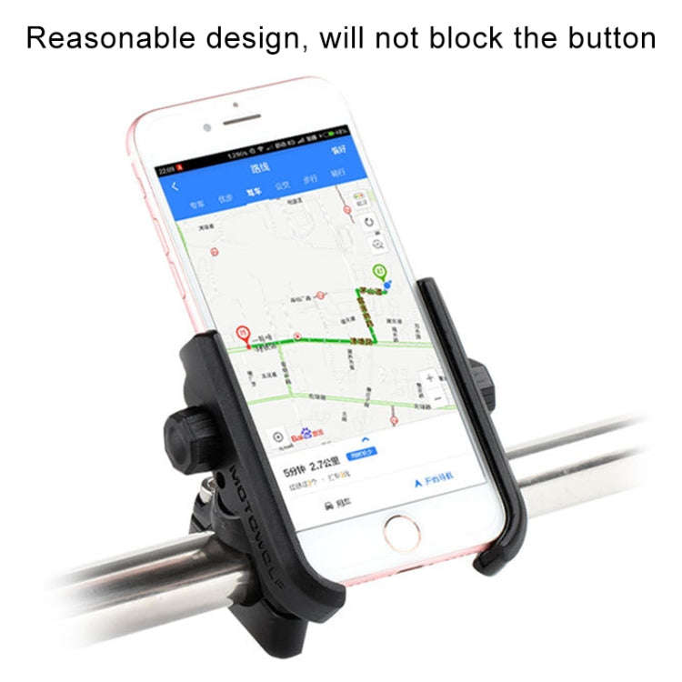 Motorcycle Handlebar Aluminum Alloy Phone Bracket, Suitable for 4-6 inch Device(Black)