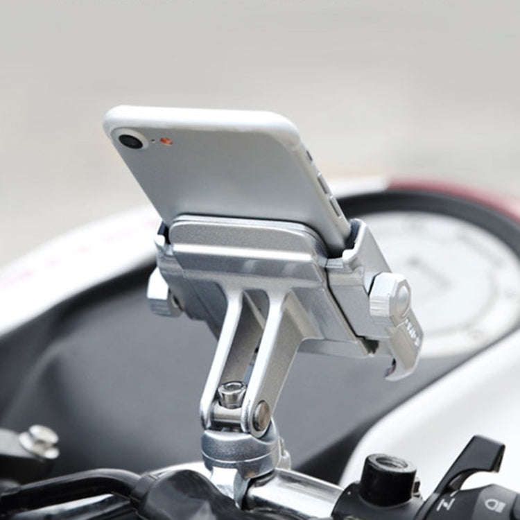Motorcycle Handlebar Aluminum Alloy Phone Bracket, Suitable for 4-6 inch Device(Black)