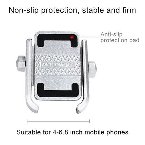 Motorcycle Rear View Mirror Aluminum Alloy Phone Bracket, Suitable for 4-6 inch Device(Black)