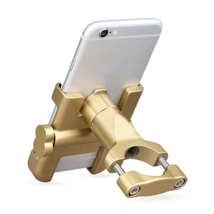 Motorcycle Handlebar Aluminum Alloy Phone Bracket, Suitable for 60-100mm Device(Gold)