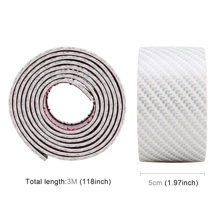 Universal Car Door Threshold Decoration Strip Decorative Sticker, Size : 5CM x 3M(White)