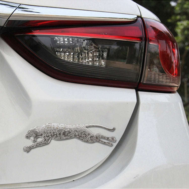 Running Leopard Shape Adoreable Style Car Free Sticker(Silver)