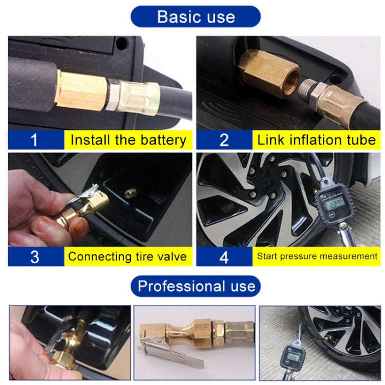 Car Multi-functional Digital LCD Display Tire Air Pressure Inflator Gauge Vehicle Tester Inflatio...