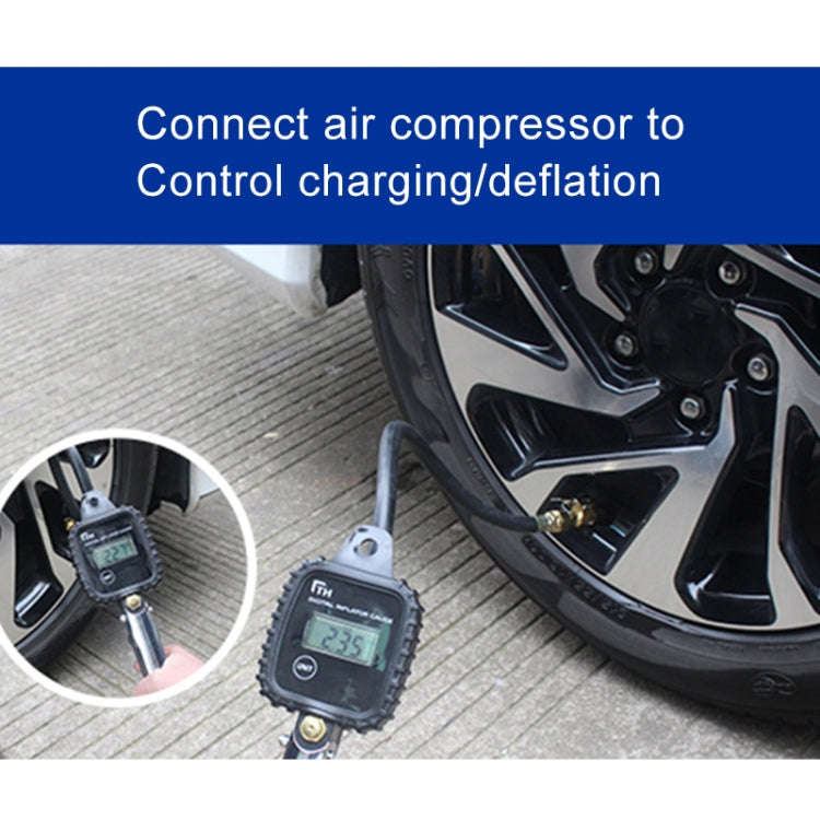 Car Multi-functional Digital LCD Display Tire Air Pressure Inflator Gauge Vehicle Tester Inflatio...