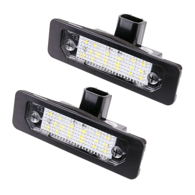 2 PCS DC 12V 3W 150LM 6000K LED License Plate Light 18LEDs SMD-3528 Bulbs Lamps for Ford Mustang ...