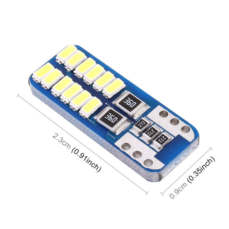 2 PCS T10 / W5W / 168 / 194 DC12V 1.4W 6000K 90LM 12LEDs SMD-3014 Car Reading Lamp Clearance Ligh...