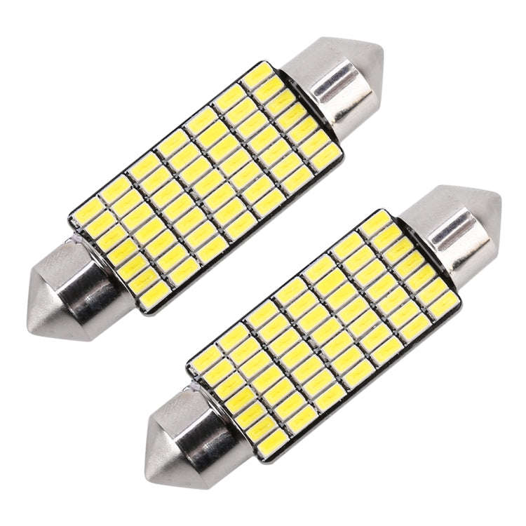2 PCS 41mm DC12V / 1.2W / 6000K / 80LM 49LEDs SMD-3014 Car License Plate Light / Dome Light, with...