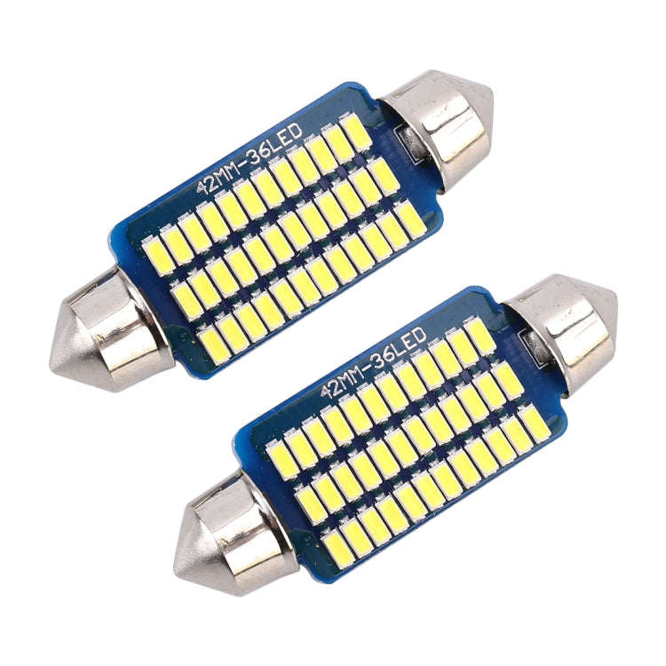 2 PCS 41mm DC12V / 1.5W / 6000K / 100LM 36LEDs SMD-3014 Car License Plate Light / Dome Light, wit...