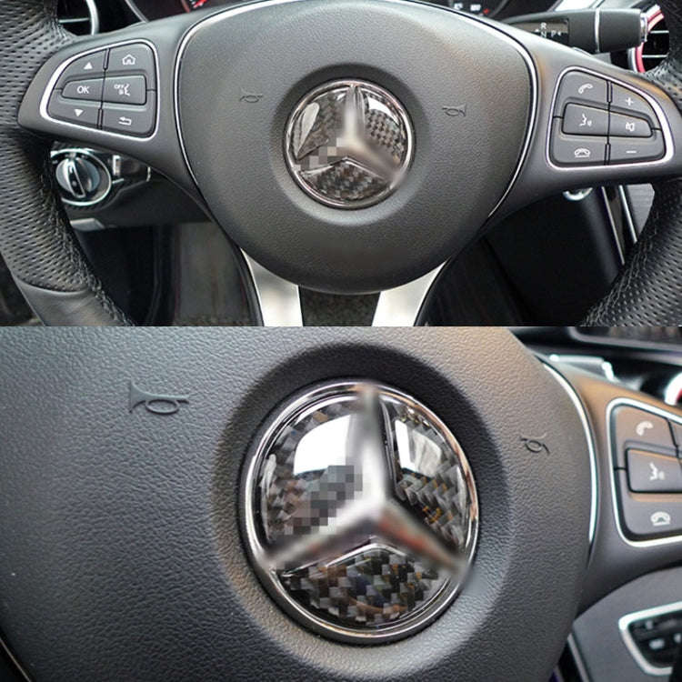 Car Carbon Fiber Steering Wheel Decorative Sticker for Mercedes-Benz GLA 2015-2018