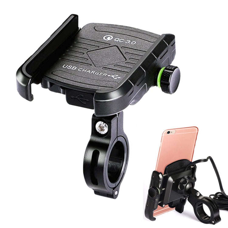 Motorcycles / Bicycle USB Charger QC 3.0 Fast Charging Phone Bracket, Suitable for 6-9cm Device(B...