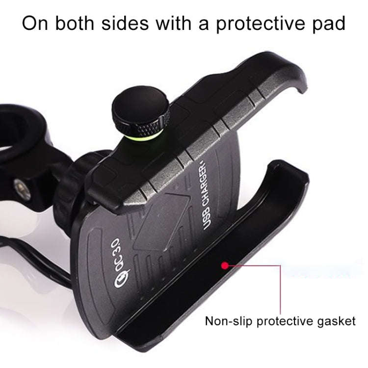 Motorcycles / Bicycle USB Charger QC 3.0 Fast Charging Phone Bracket, Suitable for 6-9cm Device(B...