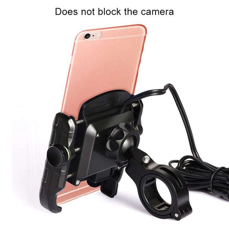 Motorcycles / Bicycle USB Charger QC 3.0 Fast Charging Phone Bracket, Suitable for 6-9cm Device(B...