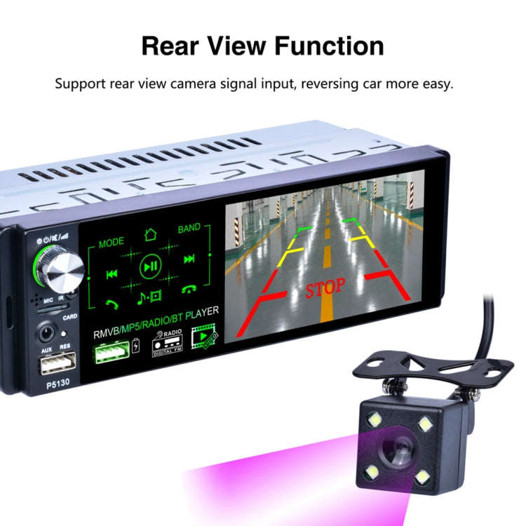P5130 HD 1 Din 4.1 inch Car Radio Receiver MP5 Player, Support FM & AM & Bluetooth & TF Card, wit...