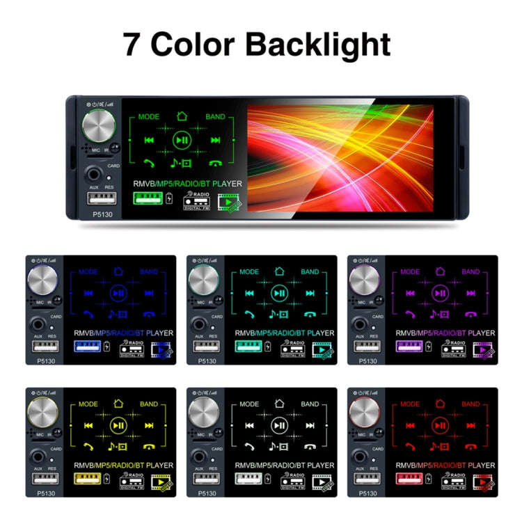 P5130 HD 1 Din 4.1 inch Car Radio Receiver MP5 Player, Support FM & AM & Bluetooth & TF Card, wit...