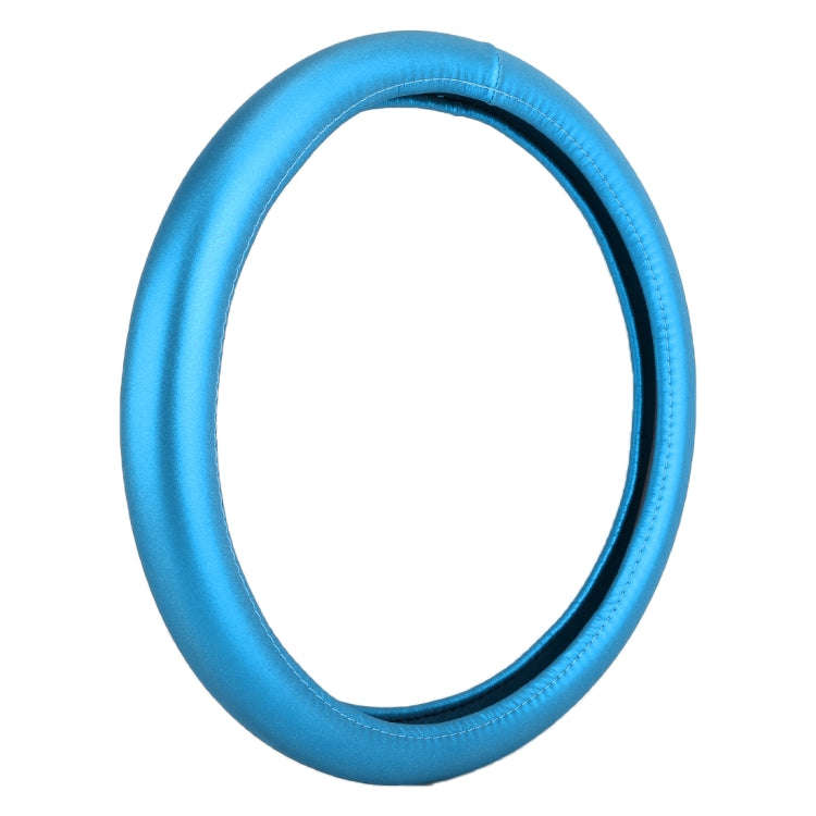 Universal Car Plating Leather Steering Wheel Cover, Diameter: 38cm (Blue)