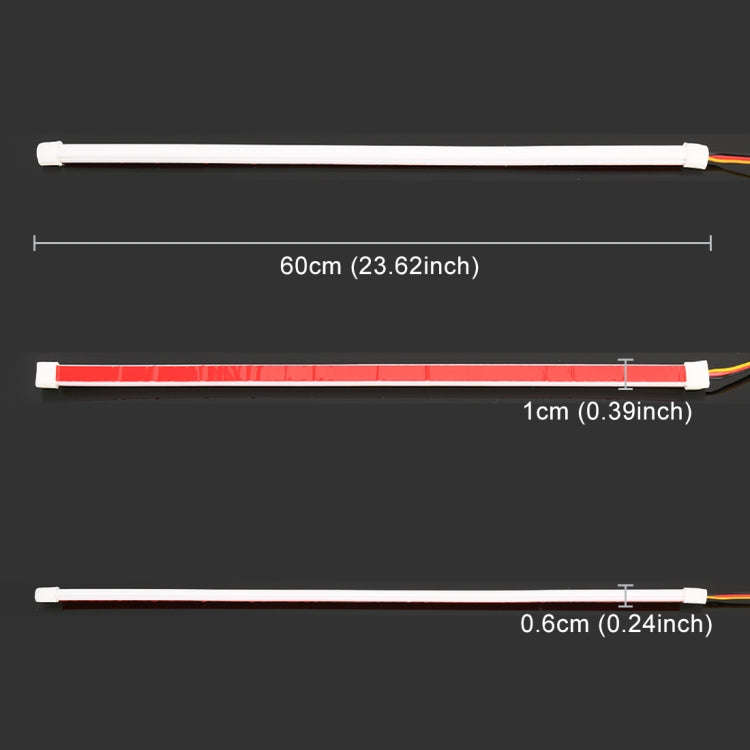 2 PCS 60cm DC12V 5W Ultra-thin Car Auto Double Colors Turn Lights / Running Lights (Turn Lights: ...